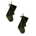 thumbnail image 1 of Velvet Christmas Stockings with Large Decorative Bows, 2 Pack, Blackish Green Coquette Stocking for Fireplace Mantel, Tree, Staircase & Holiday Home Decor, 1 of 7