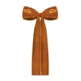 thumbnail image 1 of Velvet Christmas Swag Bow 17.7x8.66 Inch Rustic Christmas Staircase Wreath Bows Vintage Christmas Tree Topper Bows for Christmas Outdoor(Khaki), 1 of 7