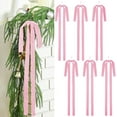 thumbnail image 1 of Velvet Christmas Swag Bow 23.5x15.5 Inch Rustic Large Velvet Christmas Staircase Wreath Bows Christmas Garland Stair Christmas Swag Bow Vintage Tree Topper Bows Large Bow for Outdoor,Pink, 1 of 7