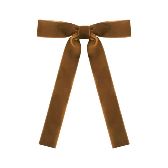 Velvet Christmas Tree Bow Decoration, Ribbon Bows with Twist Tie Gift Bows for Gift Wrapping, Crafts, Christmas Party (12PC),Coffee