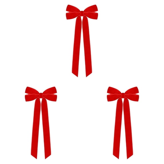 Velvet Christmas Tree Bows, 8.66-Inch Large Ribbon Bow Ornaments for Christmas Tree, Wreath, Garland, Gift Wrapping, Mantel and Holiday Home Decor