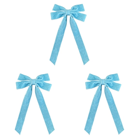 Velvet Christmas Tree Bows, 8.66-Inch Large Ribbon Bow Ornaments for Winter Wonderland, Pastel Holiday, Wreath, Garland, Wedding and Party Decor