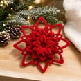 thumbnail image 1 of Velvet Christmas Tree Ornaments, Shatterproof Flocked Christmas Decorations, Burgundy Flower Shaped for Xmas Holiday Home Party Decor(C), 1 of 7