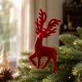 thumbnail image 1 of Velvet Christmas Tree Ornaments, Shatterproof Flocked Christmas Decorations, Burgundy Reindeer Shaped for Xmas Holiday Home Party Decor(A), 1 of 7