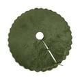 thumbnail image 1 of Velvet Christmas Tree Skirt 48 inch Ruffled Holiday Tree Skirt for Rustic Xmas Tree Decoration(Green), 1 of 6