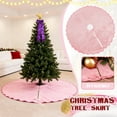 thumbnail image 1 of Velvet Christmas Tree Skirt 48 inch Ruffled Holiday Tree Skirt with Bow for Rustic Xmas Tree Decoration(Pink), 1 of 6