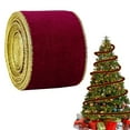 thumbnail image 1 of Velvet Christmas Wired Ribbon, Double Sided Velvet Ribbon for Christmas Tree Wreaths Gift Wrapping Bows Gralands Home Decor Crafts, 1 Roll, 2.48 In x2.19 Yard, 1 of 6