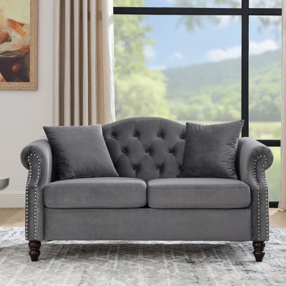 Velvet - Classic Chesterfield Style - Home Entertainment Rooms - Comfortable and Fashionable Sofa