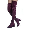 thumbnail image 1 of Velvet Closed Toe - Thigh High Zipper Closure - Chunky High Heel Over The Knee Boot 5.5, 1 of 4