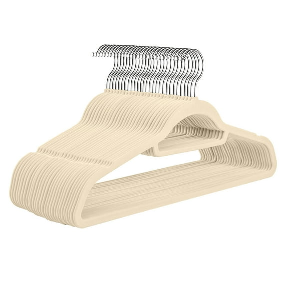 Velvet Clothing Hangers Slim Stackable Non-Slip White Suit Hanger Space Saving