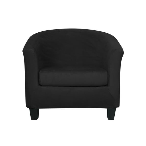 Velvet Club Chair Slipcover, 2 Pieces Stretch Tub Chair Covers Removable Washable Armchair Cover