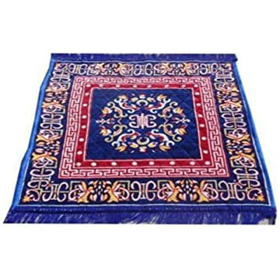 Velvet Comfortable Blue Multi-Purpose Meditation Mat/Rug (Approx. 60 x 60 Cm, 24 x 24 Inch), Religious Spiritual Items, Home Aasan/Yoga/Meditation, Hindu/Yoga/Meditation
