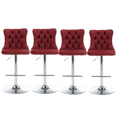 Velvet Comfortable Tufted Swivel Bar Stools Adjustable Counter Height