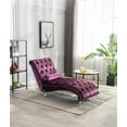 thumbnail image 1 of Velvet Concubine Sofa, Modern Long Lounger Leisure Concubine Sofa with Acrylic Feet, Traditional Design Chaise for Home Living Room, Bedroom, Reading Room, Office, Purple, 1 of 7