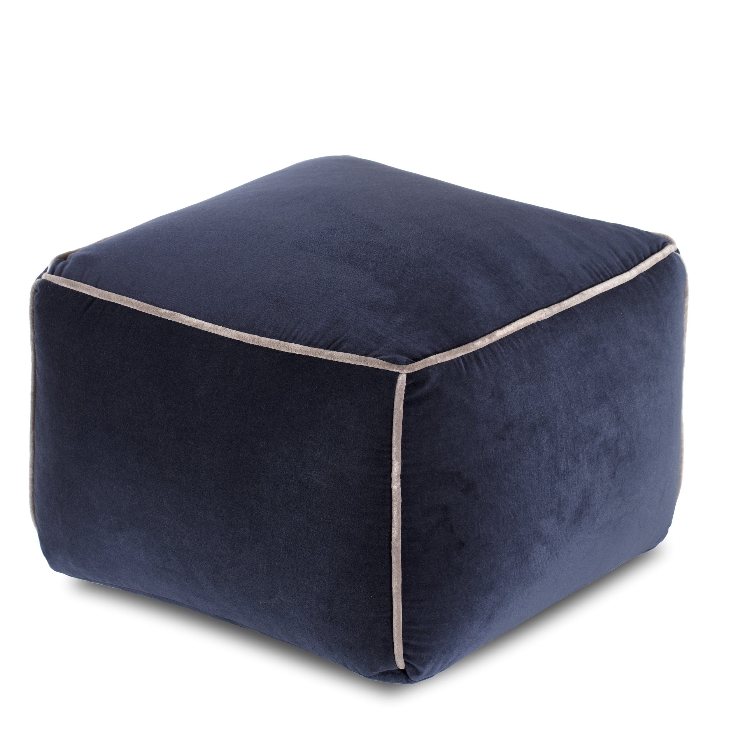 MPW Plaza® Velvet Square Pouf Blue Sapphire 15 x 18 Topshelf Velvet  (Stuffed)