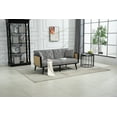 thumbnail image 1 of Velvet Convertible Loveseat Sofa Bed, 61 Inch Width Modern Folding Accent Sofa with Adjustable Backrest and Solid Wood Legs for Living Room, Bedroom, Apartment and Office, Dark Grey, 1 of 9