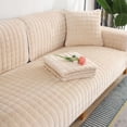 thumbnail image 1 of Velvet Couch Cover, Washable Sectional Sofa Cover, Anti Slip Sofa Slipcover for 3 Cushion Couch Sofa L Shaped Armrest Backrest, Furniture Protector Covers for Pets Kids, 1 of 9