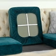 thumbnail image 1 of Velvet Couch Cushion Covers, Soft Cushion Slipcover Stretch Sofa Slipcover with Elastic Bands Non Slip Separate Sofa Seat Cushion Covers - Green, 1 of 6