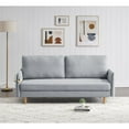thumbnail image 1 of Velvet Couch with 2 Small Pillows, Modern Loveseat Sofa Twin Size Contemporary Sofas for Living Room and Bedroom (Gray), 1 of 7