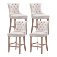 thumbnail image 1 of Velvet Counter Height Upholstered Barstools, Bar Stools Seat Height 27", Counter Height Armless Bar Chairs Button Tufted with Solid Wood Legs for Kitchen Island Bar Area (Set of 4), 1 of 9