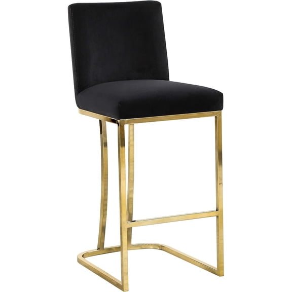 Velvet Counter Stool - Mountain Upholstered Bar Stool with Metal Legs - 16" Wide