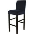 thumbnail image 1 of Velvet Counter Stool Pub Chair Covers,Stretch Soft Height Bar Stool Slipcovers Removable Washable Anti-Dust Chair Protectors for Kitchen Cafe Barstool-1 Pcs-Navy blue, 1 of 6