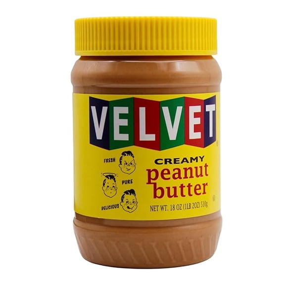 Velvet Peanut Butter, Creamy Detroits Classic Since 1937, Smooth & Nostalgic Spread with Fresh, Pure, Delicious Label, Gluten-Free, Perfect for Sandwiches, Baking & Snacking (18 ounce Jar)