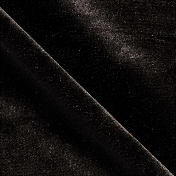 Velvet Curtain Panel Drape 5W x 7H Black Home Theater Energy Efficient Curtain", (Color: Black)