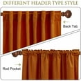 thumbnail image 1 of Velvet Curtains 120 inches for High Ceiling Window, Orange Thermal Insulated Light Blocking Home Decor for Living Room, Back Tab, W52 x L120, 2 Panels, 1 of 6