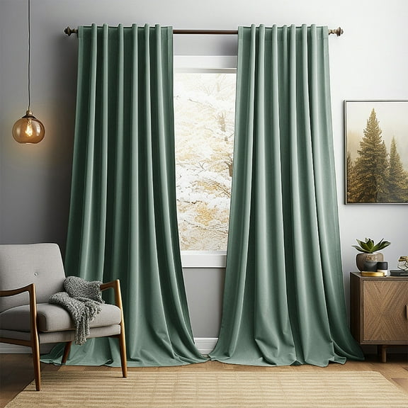 Velvet Curtains 2 Panels 52x63in Thermal Insulated Room Darkening Noise Reducing Drapes Soft Grommet Window Treatment for Bedroom Living Room Home Decor