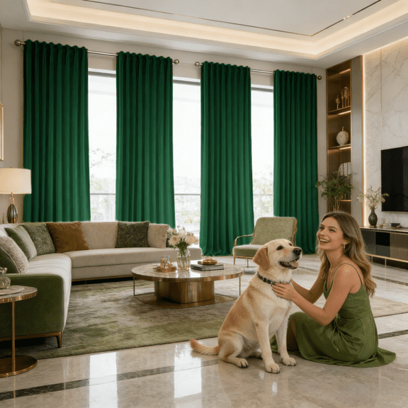 Velvet Curtains 4 Panel Set, Light Filtering Thermal Insulated Drapes, Rod Pocket & Back Tab Window Curtains for Living Room Bedroom Office