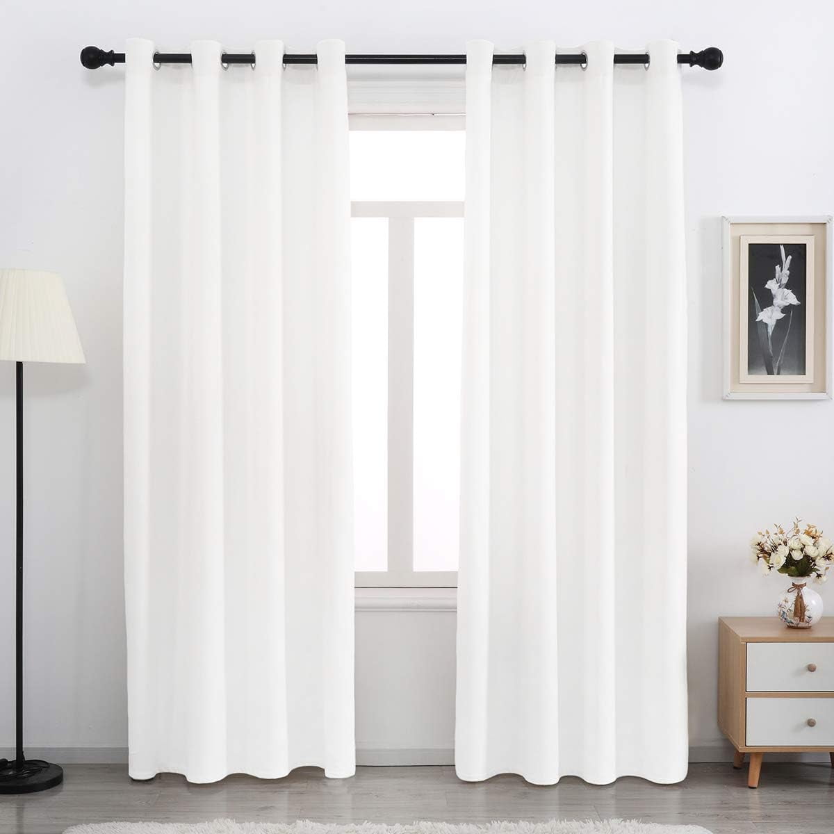 Velvet Curtains 84 inches Long Soft Velvet Curtains Grommet Velvet Thermal Insulated Curtains Window Treatment for Bedroom Light Filtering Velvet Curtains Set of 2 Panels