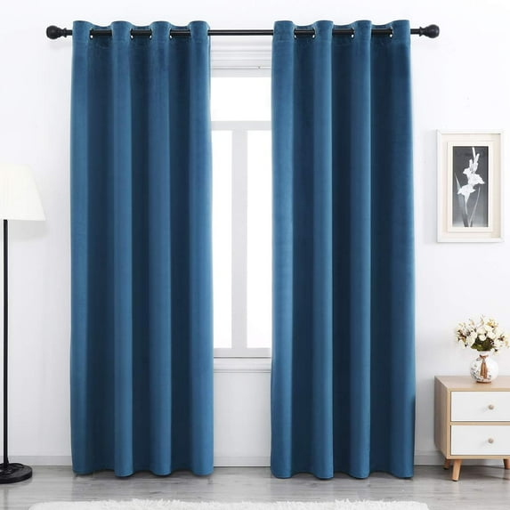 Velvet Curtains 84 inches Long Soft Velvet Curtains Grommet Velvet Thermal Insulated Curtains Window Treatment for Bedroom Light Filtering Velvet Curtains Set of 2 Panels