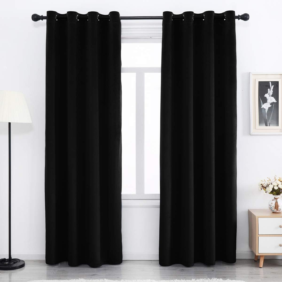 Velvet Curtains 84 inches Long Soft Velvet Curtains Grommet Velvet Thermal Insulated Curtains Window Treatment for Bedroom Light Filtering Velvet Curtains Set of 2 Panels