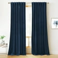 thumbnail image 1 of Velvet Curtains - Blackout Curtains for Living Room, Thermal Insulated Noise Reducing Panel Soft Vertical Sense Window Decor for Cottage Farmhouse, Navy Blue, 2 Panels, 1 of 4