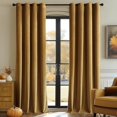 thumbnail image 1 of Velvet Curtains Gold Elegant Grommet Curtains Fall Thermal Insulated Soundproof Room Darkening Drapes for Classical Living Room Bedroom Decor 52 x 84 Inch Set of 2, 1 of 6