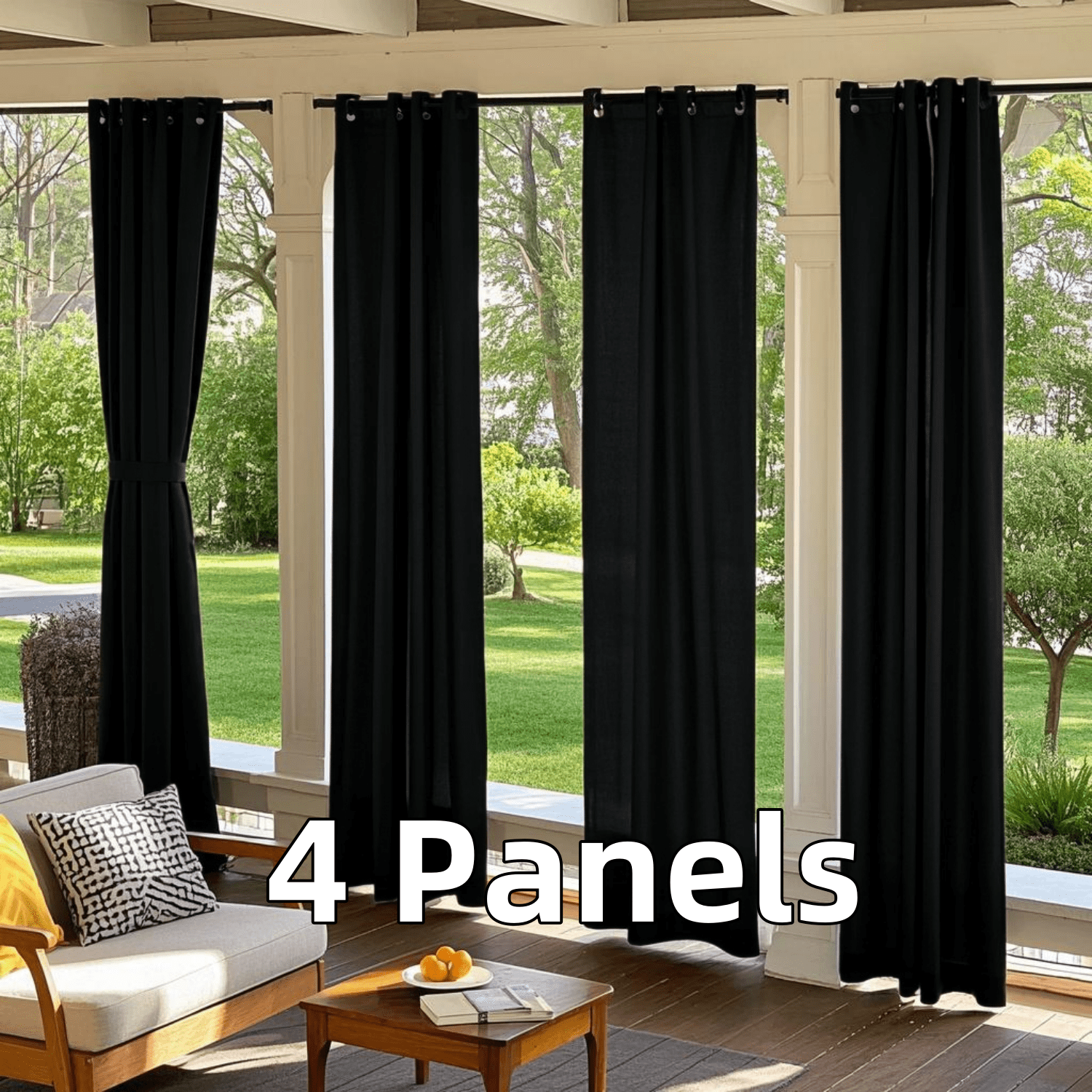 Velvet Curtains with Grommet for Outdoor Curtains, Thermal Insulated Super Soft Privacy Noise Reducing Light Filtering Velvet Drapes for Door Curtains, 4 Panels