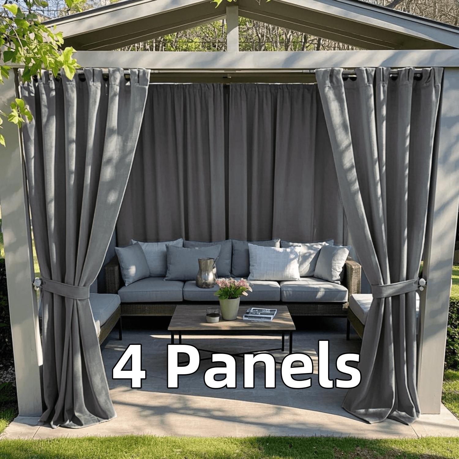 Velvet Curtains with Grommet for Outdoor Curtains, Thermal Insulated Super Soft Privacy Noise Reducing Light Filtering Velvet Drapes for Door Curtains, 4 Panels