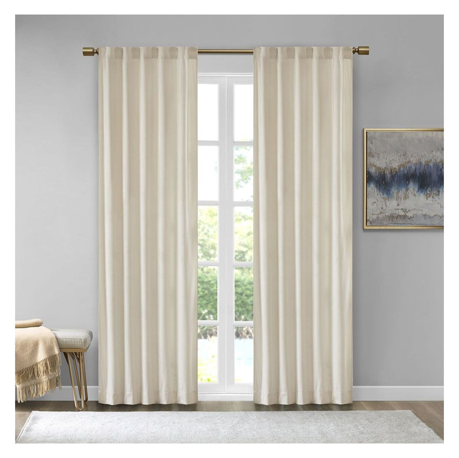 Velvet Curtains Room Darkening - Poly Velvet Rod Pocket/Back Tab Window ...