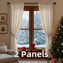Velvet Curtains with Rod Pocket for Christmas, Thermal Insulated Super Soft Privacy Noise Reducing Light Filtering Velvet Drapes, 2 Panels