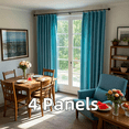thumbnail image 1 of Velvet Curtains with Rod Pocket for Dining Room, Thermal Insulated Super Soft Privacy Noise Reducing Light Filtering Velvet Drapes, 4 Panels, 1 of 8