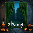 thumbnail image 1 of Velvet Curtains with Rod Pocket for Halloween, Thermal Insulated Super Soft Privacy Noise Reducing Light Filtering Velvet Drapes, 2 Panels, 1 of 8