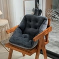 thumbnail image 1 of Velvet Cute Chair Cushion, 17.8" Office Chair Cushion with High Back Support, Velvet Chair Cushion Lazy Sofa, Thick Comfort Pad for Dorm, Office Chairs, Bedroom & Car (Dark Gray), 1 of 6
