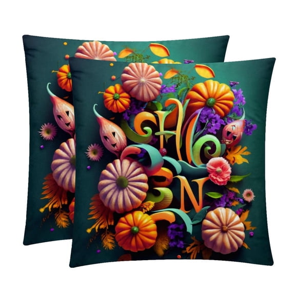 Velvet Decorative Throw Pillow Inserts - Set of 2, Chair Pillow Covers - Unique Patterns, 16x16, 18x18, 20x20 Inches for Home Decor & More