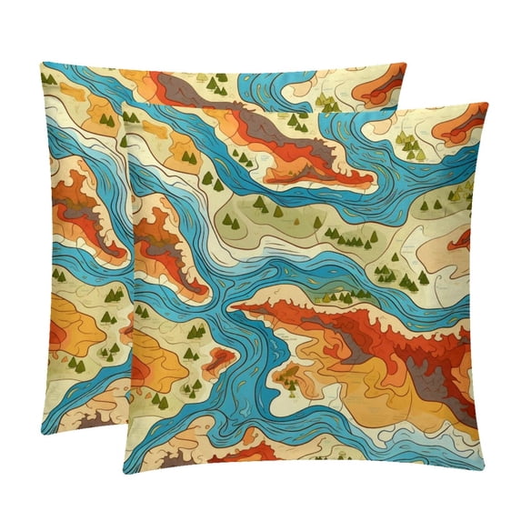 Velvet Decorative Throw Pillow Inserts - Set of 2, Chair Pillow Covers - Unique Patterns, 16x16, 18x18, 20x20 Inches for Home Decor & More