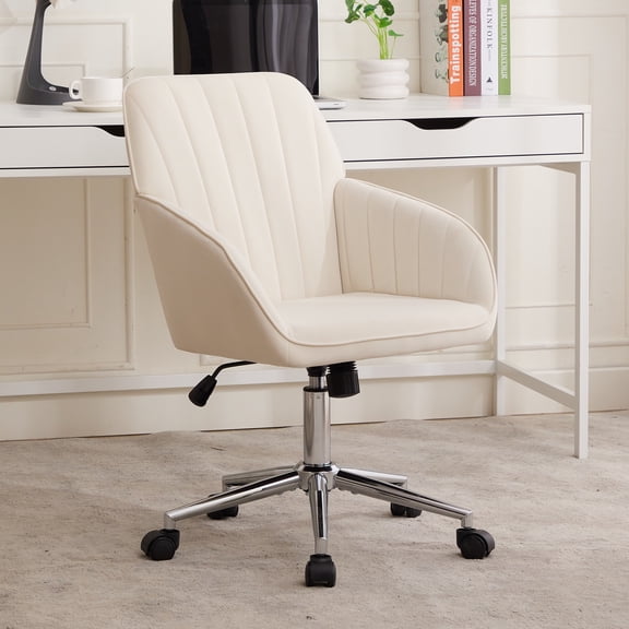 Velvet Desk Chair for Home Office, Modern Adjustable Computer Task Chair, Swivel Chair, Ergonomic Swivel Chair, Backrest Seat, Cute Vanity Chairs with Arm Rest for Bedroom, Living Room, Make-up Room