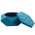 thumbnail image 1 of Velvet Diamond Tufted Storage Ottoman, Multi-Functional Seating Footrest, 1 of 11