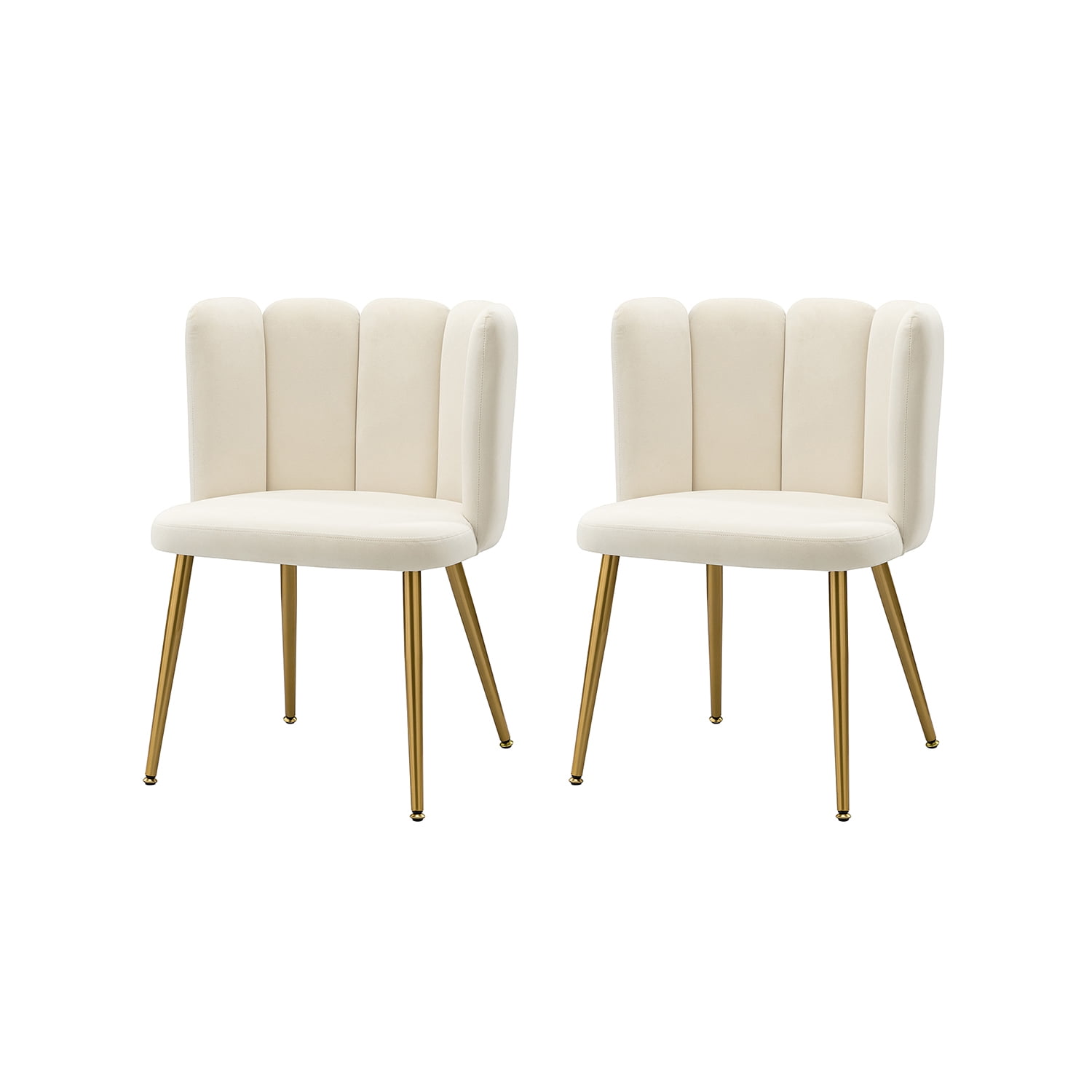 Velvet Dining Chair Set of 2, Tina's Home Upholstered Accent Side Chairs Metal Legs Bedroom