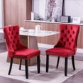 thumbnail image 1 of Velvet Dining Chairs 2-Pcs Set, Upholstered High-end Tufted Dining Room Chair with Wood Legs Nailhead Trim for Kitchen (Wine Red), 1 of 7