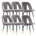 thumbnail image 1 of Velvet Dining Chairs, Contemporary Dining Room Chairs with Metal Legs, Accent Chairs Side Chairs Reading Chairs for Living Room Kitchen Home Bedroom (Set of 6), 1 of 8